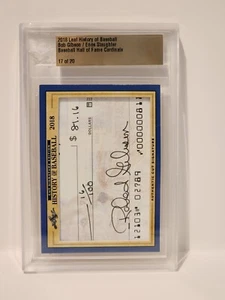 Bob Gibson / Enos Slaughter 2018 Leaf History of Baseball   Dual Cut Autos #d/20 - Picture 1 of 3