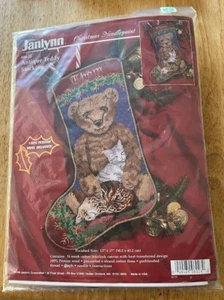 NUOVO! JANLYNN ~ PUNTO AGO DI NATALE ~ KIT CALZA ORSACCHIOTTO LANA ANTICA ~ #06-28 - Foto 1 di 8