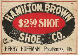 HAMILTON-BROWN SCARPE COMPANY SEGNO PUBBLICITARIO IN METALLO - Foto 1 di 1