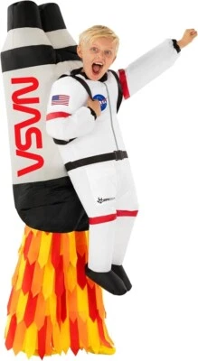 MORPH COSTUMES Aufblasbares Rakete Entführung Kostüm Kinder Jungen Astronaut Jetpack Karneval