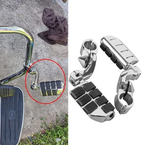 1-1/4" Highway Foot Pegs Footrest + Short Mounting Clamps For Yamaha V Star 1300 - Picture 1 of 12