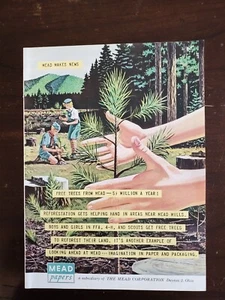 Rivista vintage a colori pagina intera pubblicità carte mead scout ragazzo e ragazza 1959 - Foto 1 di 1