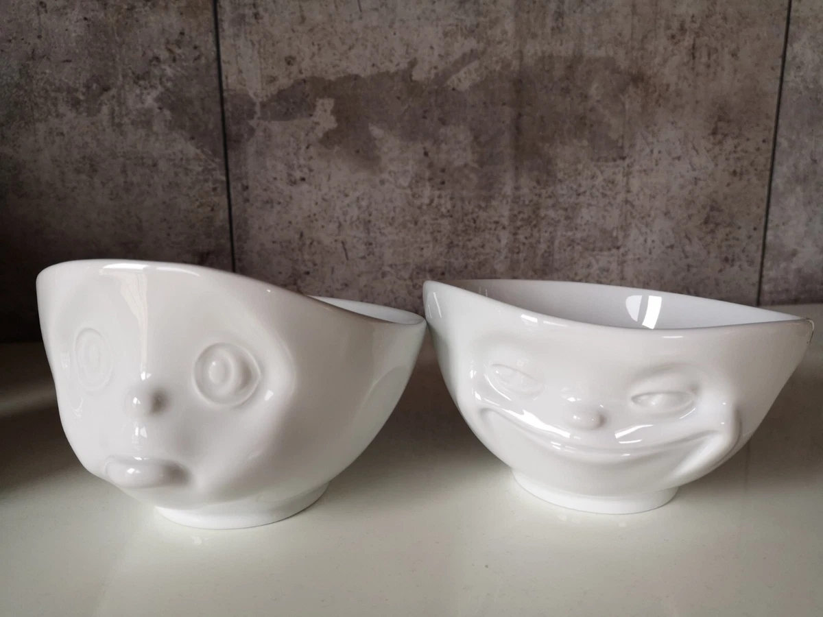 FIFTYEIGHT PRODUCTS Tellerchen 2er-Set 'mit Biss' – Porzellan, Weiß, Ø 18 Cm, Made In Germany