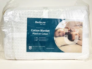 Bedsure Get Cozy Cotton Waffle Weave Lightweight Blanket Queen White Amazon $45 - Picture 1 of 4