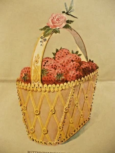 Antike deutsche farbgravierte Lithographie Backdruck Krackharts Konditorei  - Bild 1 von 9