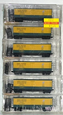 MICRO-TRAINS N SCALE 6 PK 40'WOOD SHEATHED REEFERS NORTH WESTERN REFRIG 49272 - Image 1 of 3