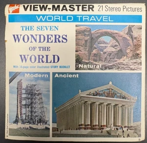 Vintage View Master SEVEN WONDERS 3 Rollen Paket mit Booklet 42 Bilder # B901 - Bild 1 von 2