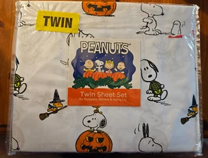 Peanuts Snoopy Halloween Twin Bettlaken Set Berkshire Kürbis Mumie Hexe - Bild 1 von 2