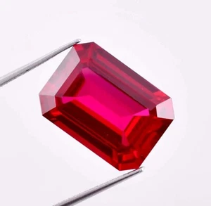 7x9 MM Natural Mozambique Blood Red Ruby Emerald Cut Loose Gemstone Certified - Picture 1 of 5
