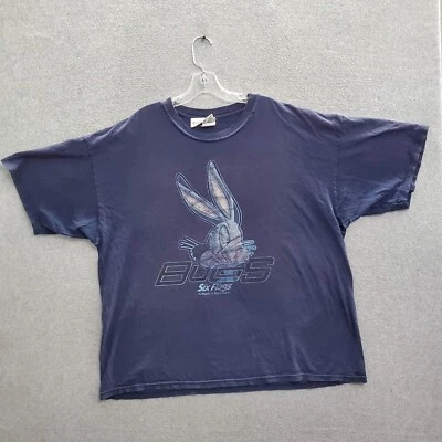 Camisa De Colección Six Flags Hombres 2XL Azul Bugs Bunny Magic Mountain Camiseta LEER Foto 1 de 4