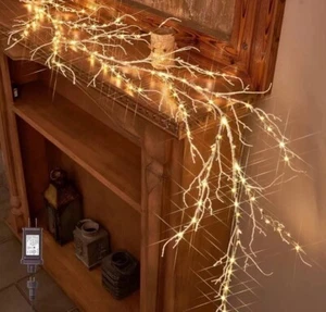 Garland with Lights 6FT 120 Fairy Lights Plug in, Lighted Brown Twig - Picture 1 of 5