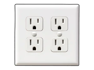 #2760 Falso Blanco Cuádruple 4 Enchufe de Pared Eléctrico Broma Adhesivo Vinilo Impermeable - Imagen 1 de 1