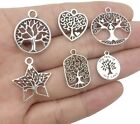 6 Tree Of Life Charms Pendants Antique Silver Tone Tree Findings Assorted Lot