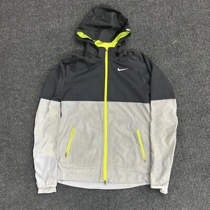 Nike Jacket Size Small Shield Flash Hooded Reflective Running Windbreaker Gray - Picture 1 of 6
