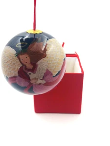 Angel Ornament Glass Pink Blue Brighten the Season - Picture 1 of 7
