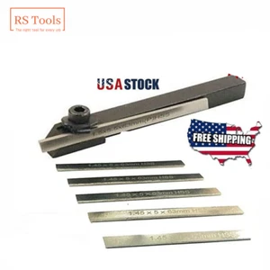 New Mini Parting Tool Cut Off Holder 8mm With 6 Pcs HSS Blades For Mini Lathe - Picture 1 of 22
