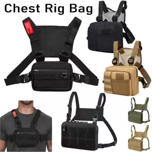 Tactical Combat Chest Rig Bag Vest Bags Front Pouch Recon Concealed Carry Pouch - Picture 1 of 26