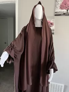 Long Scarf With Batwing Sleeve Dress🥰abaya,Hijab, Khimar, Niqab,نقاب،خمار،حجاب - Picture 1 of 7