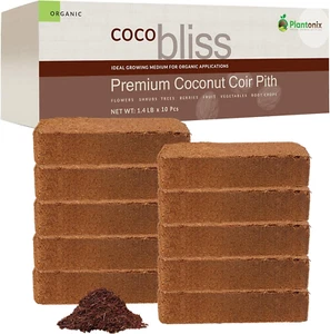 650G Coco Coir Bricks (10-Pack) - Organic Coconut Fiber for Garden Soil - Picture 1 of 12