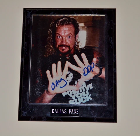 DALLAS PAGE Vintage SIGNED Wrestling Original Photograph on Plaque AUTOGRAPHED! Cover