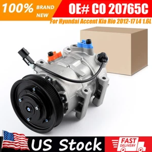 For 2012-2017 Hyundai Accent KIA Rio 1.6L A/C Compressor W/Clutch Kit CO 20765C - Picture 1 of 12