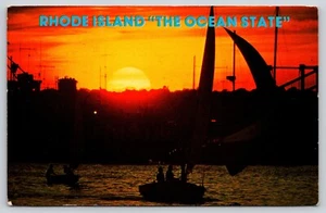 Postcard Sunset on Narragansett Bay Rhode Island the Ocean State - Picture 1 of 2