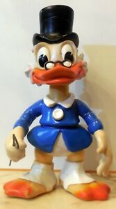 VINTAGE LARGE RUBBER TOY UNCLE SCROOGE McDUCK DISNEY LEDRAPLASTIC ITALY 1960s