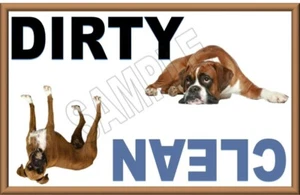 Boxer Dog Dishwasher Magnet Clean Dirty XL SIZE - Picture 1 of 4