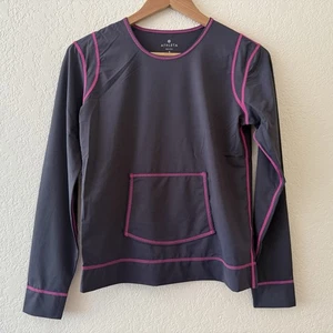 Athleta Summer Shade Rash Guard Swim Shirt Top Womens Small Gray Long Sleeve - Picture 1 of 11