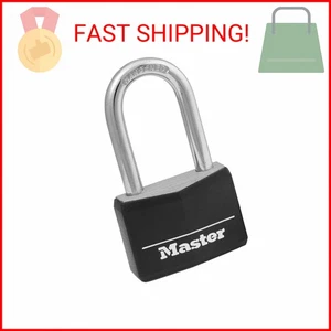 Master Lock Black Covered Aluminum Lock, Gym Locker Lock with Key, Outdoor Padlo - Picture 1 of 2