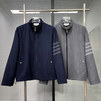 Thom Browne classic striped casual men/women's stand-up collar jacket - Image 1 of 4