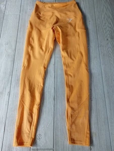 Gymshark Leggings Damen klein hellorange Stretch sportlich Yoga Gym Jogging - Bild 1 von 6