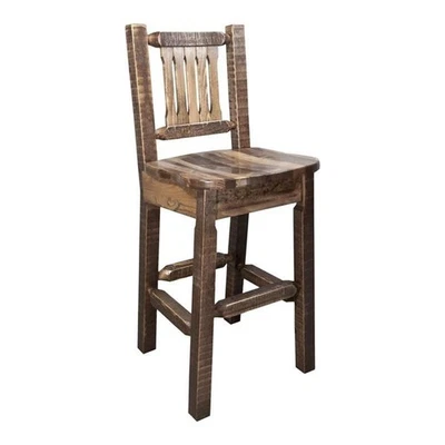 Montana Woodworks Homestead 24" Counter Height Solid Wood Barstool in Brown - Image 1 of 3