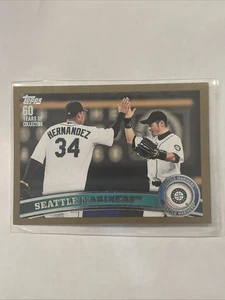 2011 Topps Gold #/2011 Seattle Mariners Felix Hernández Ichiro Suzuki #589 - Imagen 1 de 2