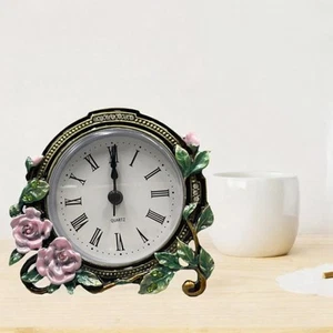 European Stylish Desk Clock Home Decor Decoration Enamel Painting Mantle Clock - Picture 1 of 5