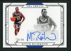 2020-21 MITCH RICHMOND 30/99 AUTO PANINI NATIONAL TREASURES NBA GREATS - Picture 1 of 2