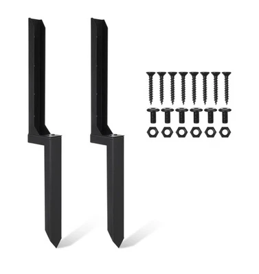 Fence Post Repair Kit 2-Pack Heavy Duty Post Anchor 32in Metal Sturdy - Image 1 of 4