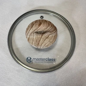 Masterclass Premium Cookware 6" Glass Replacement Lid Vented Faux Wood Knob - Picture 1 of 8