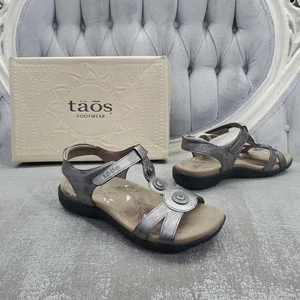 Sandalias cómodas ajustables de gancho y bucle Taos de peltre - para mujer 7,5 - Imagen 1 de 6