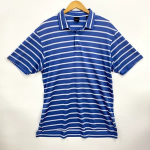 Dunning Golf Herren Poloshirt Large Blau Gestreift Kurzarm Coolmax Golf Active - Bild 1 von 10