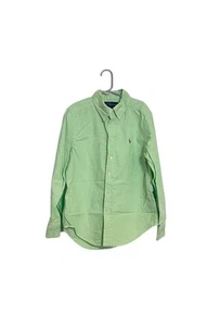 Ralph Lauren Boys Casual Dress Oxford Shirt Light Green Long Sleeve Sz M 10-12 - Picture 1 of 6