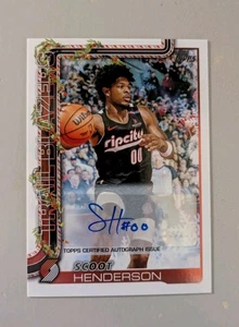 Scoot Henderson 2025-26 Topps Holiday Auto #H96 Portland Trail Blazers - Imagen 1 de 2