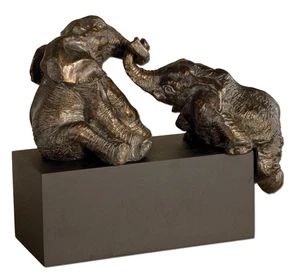 Paquidermos juguetones - Estatuilla de 16 pulgadas - 16 pulgadas de ancho por 7,75 pulgadas de profundidad - Imagen 1 de 3