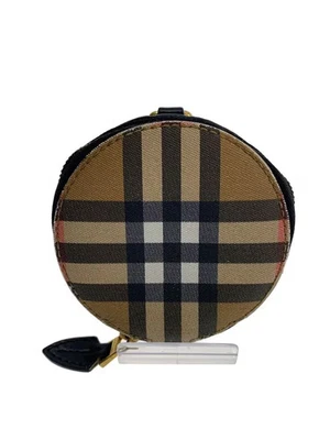 Estuche para monedas de cuero a cuadros multicolor BURBERRY para hombre Foto 1 de 4
