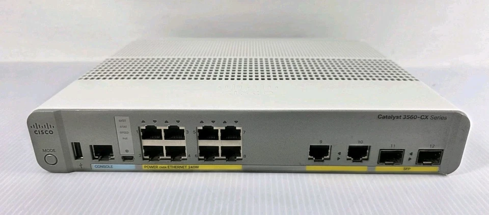 Cisco Switch WS-C3560CX-8PC-S Cisco 3560-CX 8-Port Ethernet Switch - Image 1 of 4