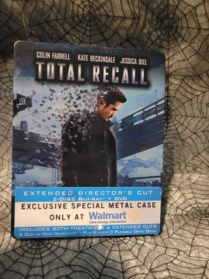 Total Recall Blu-ray + DVD SteelBook Extended Cut 2012 Colin Farrell WalMart Exc - Image 1 of 2