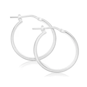 Zamel's Sterling Silver 20mm Hoop Women's Elegant Stylish Earrings - Picture 1 of 1