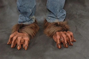 Marrón Hombre Lobo Bestia Lobo Hombre Pies Adulto Cubiertas Zapatos Látex Halloween Disfraz - Imagen 1 de 1