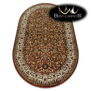 Thick & Soft classic TRADITIONAL RUGS "ROYAL" Ornament oval brown Best Quality - Picture 1 of 6