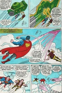 SUPERMAN 374 HANDKOLORIERTE COMIC PRODUKTIONSKUNST ADRIENNE ROY CURT SCHWAN PG 8 - Bild 1 von 3
